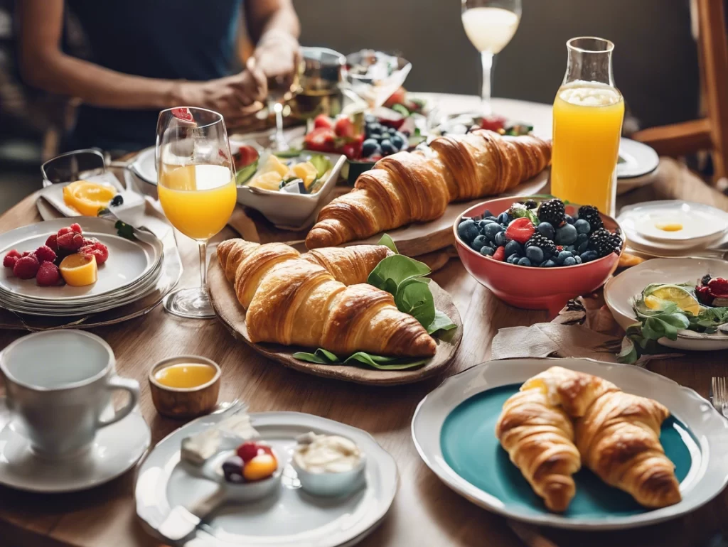 Teköälyllä tuotettu kuva herkullisesta brunssista.